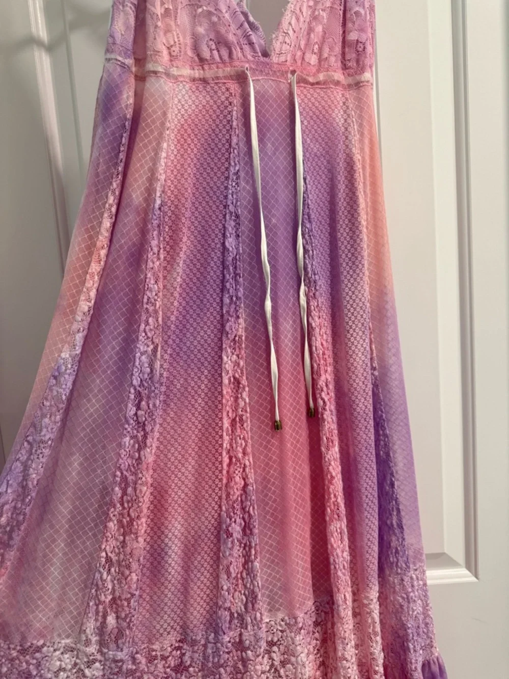 We are hah tie dye maxi dress beach dress boho dress colorful dress floral lace - Picture 5 of 8